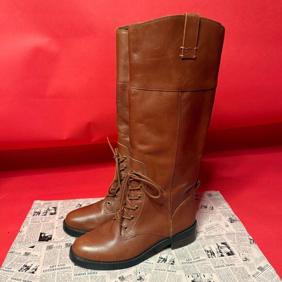 J.Crew Tall Leather Riding Boots – Classic Chestnut Brown – Size 7.5 – Like New - Picture 3 of 12